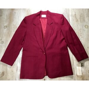 Pendleton Vintage Wool Blazer Burgundy Red Single Button Jacket Size 10 NWT USA